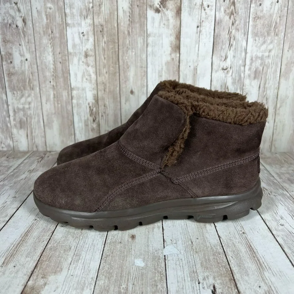 Skechers fleece lined memory form bootie - Womens 9